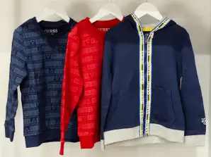 Lagerbestand an Kinder-Sweatshirts von Guess Mix Models Mix Größen WILLKOMMEN