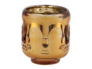 Tealight holder Rushmore gold colour 7.7 cm and Tealight holder Rushmore gold colour 9.5 cm and Tealight holder Rushmore gold colour 18 cm