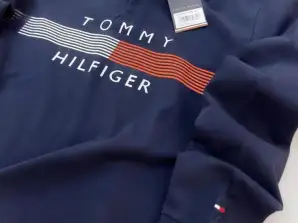 Tommy Hilfiger pulóver kerek gallérral és logóval a mellkasán