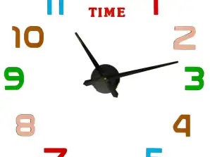 Wall clock 12 digits 80 90 cm black hands colour