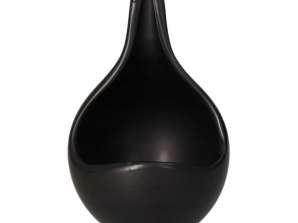 Flower pot in the shape of a water drop from the Drop series. The flowerpot is made of ceramic. M black 18 cm