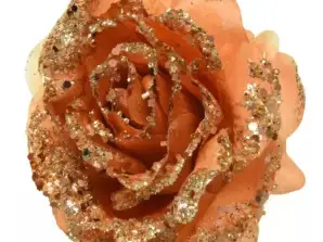 Everlands rose sur clip orange 14,5 cm et Everlands rose sur clip rose 14,5 cm