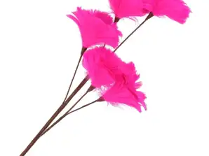 Artificial branch Feather with silk flowers of feathers different colors bendable 85 cm