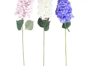 Artificial hydrangea 87 cm 3 assorted pink white and blue