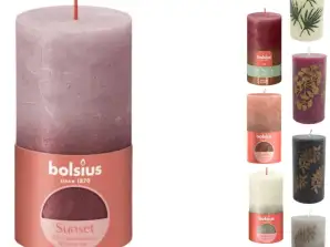 Bolsius/Müller pillar candle 13 cm assorted 60 hours burning hour