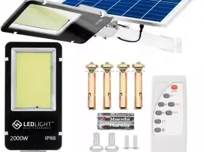 1200 LED SOLAR STREET LAMP PANEL HOLDER PREMIUM IP66 2000W REMOTE CONTROL