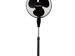 Stand Fan Techwood TVE-499, 45W, 40 cm, 3 Speeds, Oscillation, Black