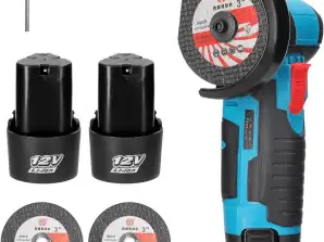 Cordless Angle Grinder Ø76mm - Mini Grinder - incl. two 12V batteries - Brushless