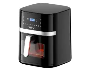 Air Fryer Rosberg R51980CB, 1800W, panela de 8.0L, com revestimento antiaderente, display LED, temporizador, preto