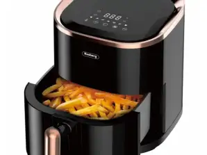 Air fryer Rosberg R51980Z, 1200W, panela de óleo de 3,5L, com revestimento antiaderente, temporizador, display LED, preto