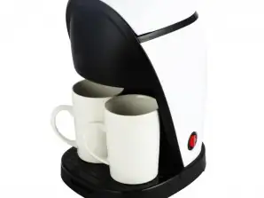 Cafetière Rosberg R51170E, 450W, 250ml, 2 tasses, Filtre permanent, Blanc