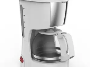 Kaffemaskine Rosberg R51170F, 600W, 600 ml, Glaskande, Plastfilter, Hvid