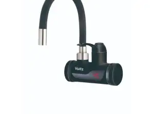 Oliver Voltz OV57100I Chauffe-eau 3300W, 30-60°C, Tuyau flexible en silicone doux au toucher, IPX4, Noir