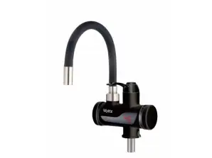 Oliver Voltz OV57100IW Chauffe-eau 3300W, 30-60°C, Tuyau flexible en silicone doux au toucher, IPX4, Noir