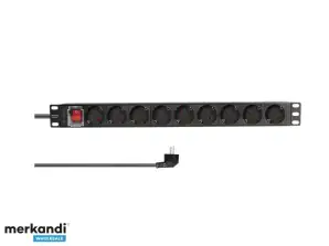 LogiLink 19 Multiprise 9 voies avec interrupteur Noir PDU9C02