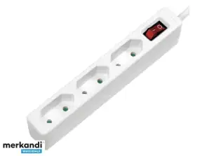 LogiLink Power Strip 3 Way Switch 3x CEE 7/16 1.5m White LPS230