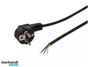 LogiLink Netzkabel CEE7/7  90 Grad  zu offenem Kabelende 1.5m Schwarz CP135