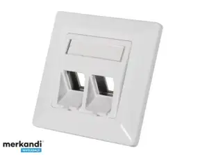 LogiLink Flush Mount Box 2 Keystone moduli 45 stopinj nagnjena vtičnica bela NK4020