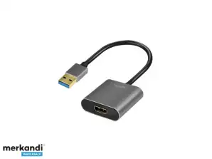 Adattatore USB 3.0 LogiLink da USB A/M a HDMI A/F 1080p Argento 0,25 m UA0233