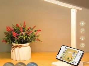 Lampe de table LED à commande tactile, prise USB pliable sans scintillement DC5V 1A Lampe de lecture agréable pour les yeux pour le bureau, la maison, le dortoir [classe d’efficacité énergétique A++]