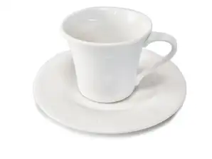 White porcelain St. James cup and saucer sets