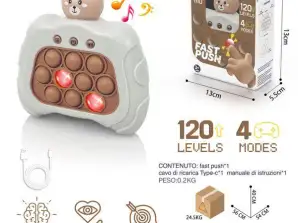 Ours brun, jeu de bulles portable, multifonction, anti-stress, jouets éducatifs, jeu de poussée rapide livré avec kit de charge, jouet Fidget