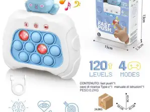 Blue Dino, Handheld Bubble Game , Multifunction,stress reliever,educational toys , Fast Push Game Comes With Charging Kit , Fidget Toy