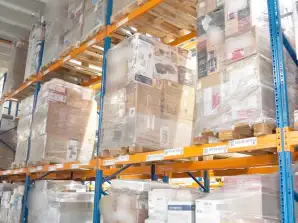 33 Pallets A, B, C, Goederen – Stofzuigers, strijkijzers, retourgoederen