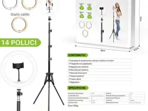 14 inch LED Selfie Ring Light met 3 kleurmodi Verlichting voor mobiele telefoons en camera, YouTube |Fotoshoot|Video opnemen|Livestream