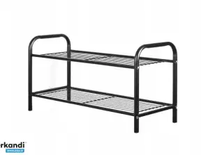 Shoe Rack / Shoe Storage - Black - Steel Frame - 2 Layers