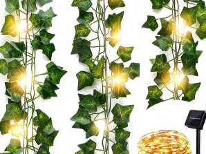 ARTIFICIAL IVY LED SOLAR WALL DECORATION BALCONY GARLAND ARTIFICIAL LEAVES 12M