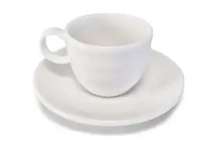 Ensemble tasse à expresso et soucoupe St. James en porcelaine blanche 100ML