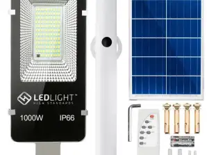 LAMPIONE SOLARE 264 LED PORTA PANNELLO TELECOMANDO IP66 1000W