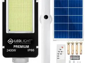 SOLAR-STRASSENLATERNE 1014 LED-PANEL-HALTERUNG PREMIUM-FERNBEDIENUNG IP66 2400W