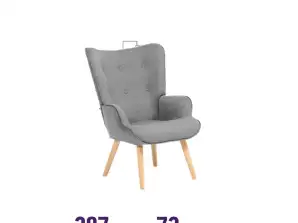 Meuble canapé sofa fauteuil couleur gris - 67X76X98CM