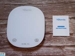 Yolanda CK10A Balance de poids de cuisine intelligente Bluetooth Balance numérique pour aliments Enregistrement alimentaire Journal de nutrition Affichage LED 4779054830197 Blanc