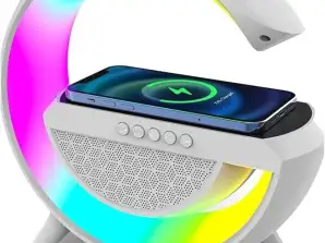 PR-2520 Trådløs RGB Bordlampe med Trådløs Opladning - FM-Radio - Bluetooth