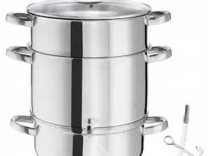 PR-2142 Steam Extractor - Dejuicer - Ø 26 cm - Stainless Steel - 8 liter - With Lid