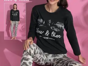 Pijama de manga larga para mujer, disponible al por mayor.