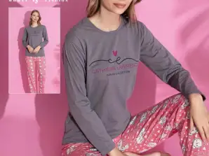 Comfortable women's pajamas with long sleeves for wholesale.