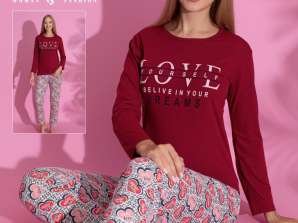 Women's long-sleeved pajamas, available wholesale.