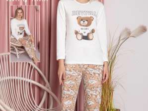 Women's pajamas with long sleeves, ideal for wholesale.