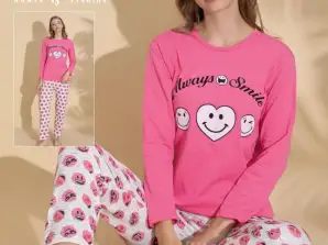 Women's long-sleeved pijamas, ideal for wholesale.