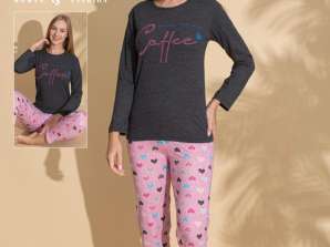 Women's long-sleeved pajamas, available for wholesale.