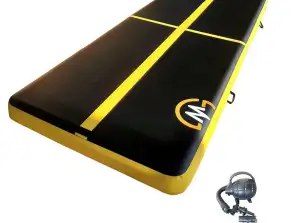 Tapis gonflable Airtrack MASTER 400 x 150 x 20 cm noir jaune