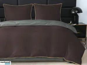 BEDDING SET 200x220 WITH SHEET TEDDY BEAR WITH TRIMMING SHK224-2839 GRAPHITE-BROWN