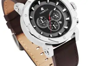 Мъжки часовник Carucci CA2218SL Chronograph с каишка от естествена кожа