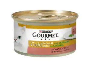 MOUSSE GOURMANDE GOLD AU CANARD ET ÉPINARDS GR.85 DESCRIPTION ALIMENTAIRE 3534