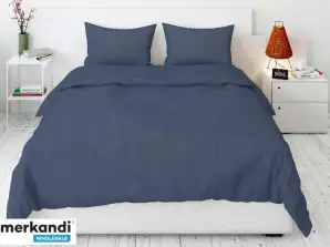 BETTWÄSCHE-SET 160x200 MIKROFASER EINFARBIG MARINEBLAU PMJ163-GRAN