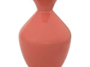 Vase Kian de 37 cm de haut en métal émaillé rose fuchsia